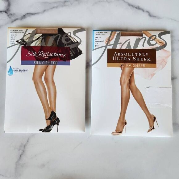 Hanes NIB Ultra sheer Style 707 718 Size D CD control top Barely There pantyhose - Picture 1 of 9